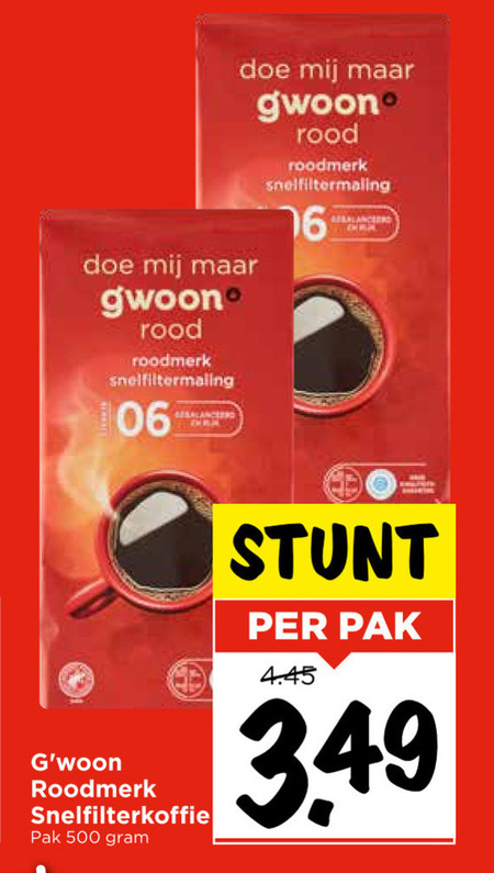 Gwoon   koffie folder aanbieding bij  Vomar - details