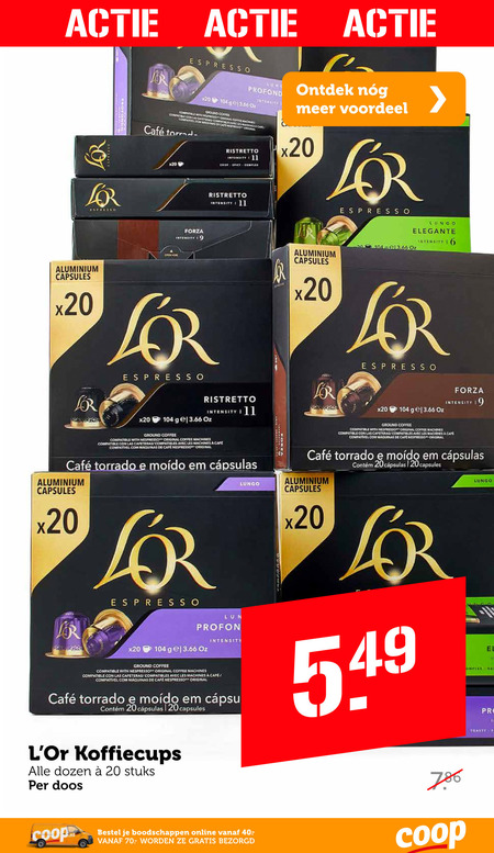 Douwe Egberts L Or   koffiecups folder aanbieding bij  Coop - details