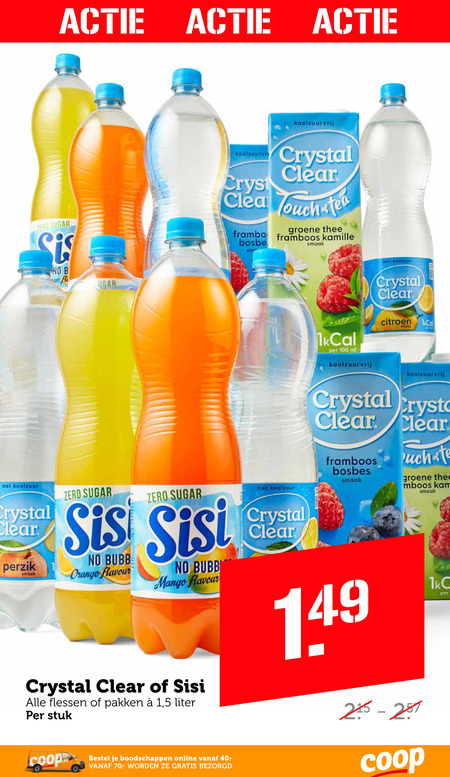 Crystal Clear   fruitdrank, frisdrank folder aanbieding bij  Coop - details