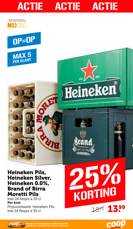 Heineken 0.0   krat bier folder aanbieding bij  Coop - details