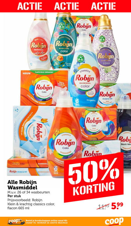 Robijn   wasmiddel folder aanbieding bij  Coop - details