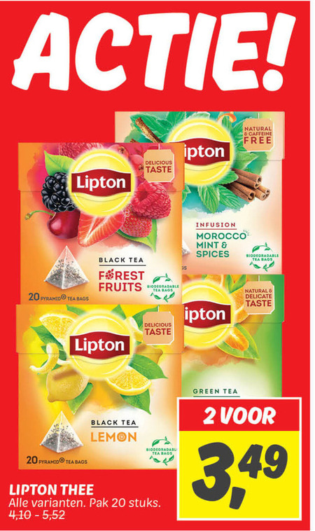 Lipton   thee folder aanbieding bij  Dekamarkt - details