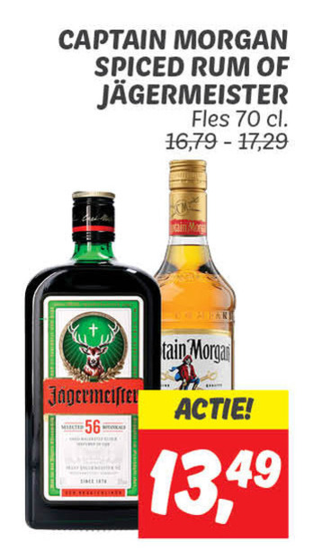 Jagermeister   rum, kruidenbitter folder aanbieding bij  Dekamarkt - details