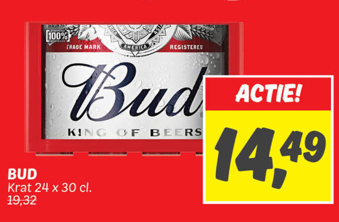 Bud   krat bier folder aanbieding bij  Dekamarkt - details