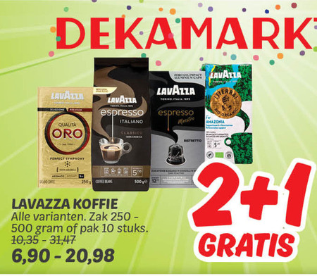 Lavazza   koffiebonen, koffiecups folder aanbieding bij  Dekamarkt - details