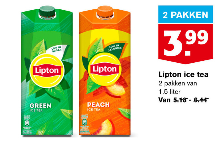 Lipton   ice tea folder aanbieding bij  Hoogvliet - details