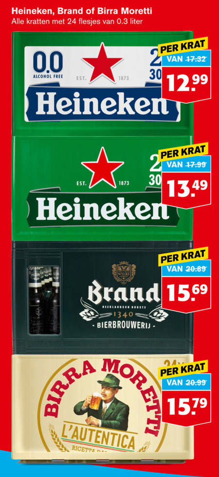 Heineken 0.0   krat bier folder aanbieding bij  Hoogvliet - details