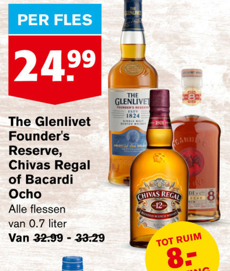 Chivas Regal   rum, whisky folder aanbieding bij  Hoogvliet - details