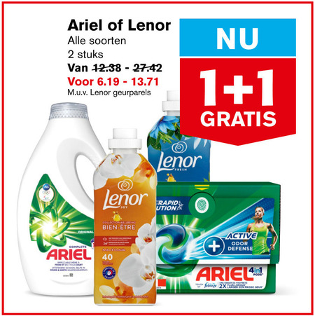 Lenor   wasmiddel folder aanbieding bij  Hoogvliet - details