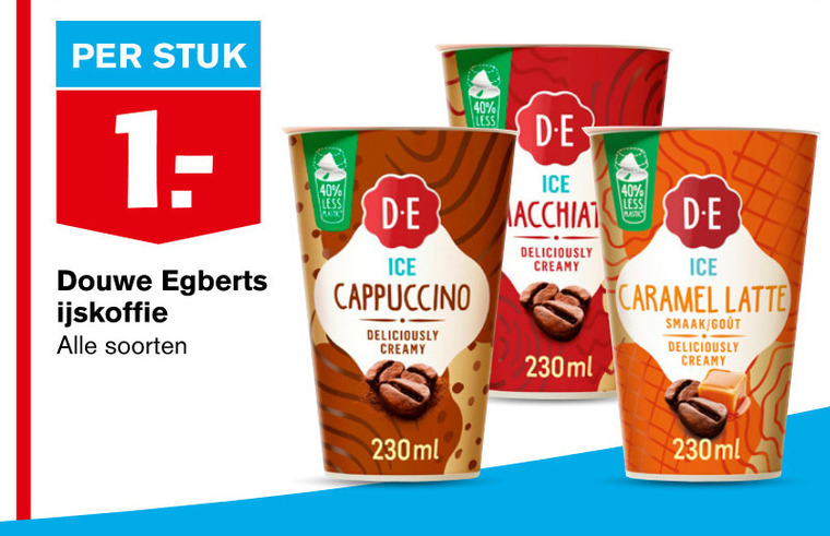 Douwe Egberts   ijskoffie folder aanbieding bij  Hoogvliet - details