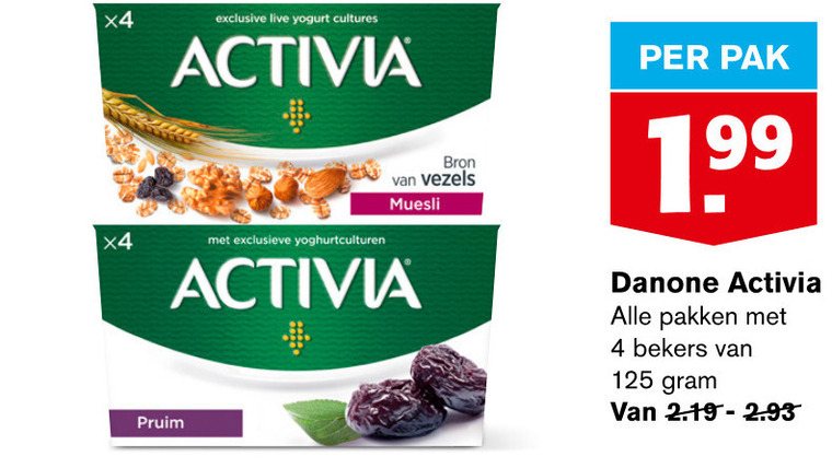 Danone Activia   vruchtenyoghurt folder aanbieding bij  Hoogvliet - details