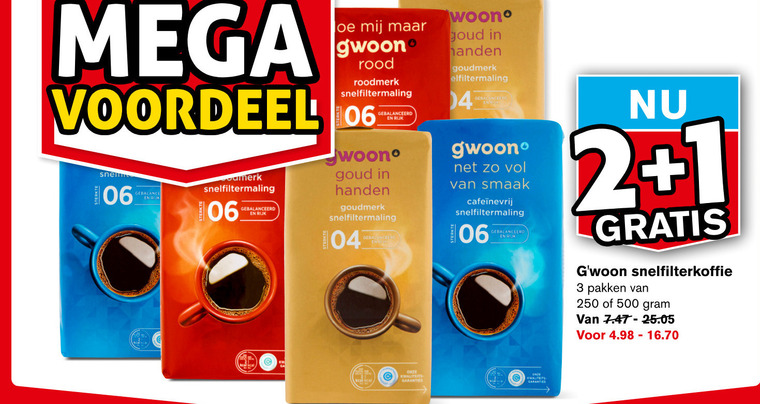 Gwoon   koffie folder aanbieding bij  Hoogvliet - details