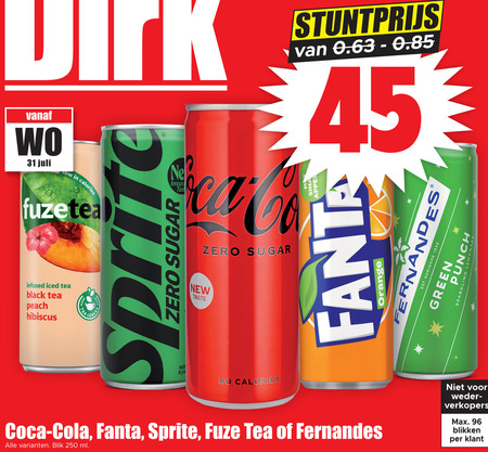 Coca-Cola   ice tea, frisdrank folder aanbieding bij  Dirk - details