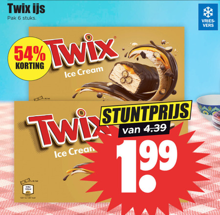 Twix   ijsreep folder aanbieding bij  Dirk - details