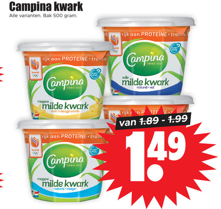 Campina   kwark folder aanbieding bij  Dirk - details