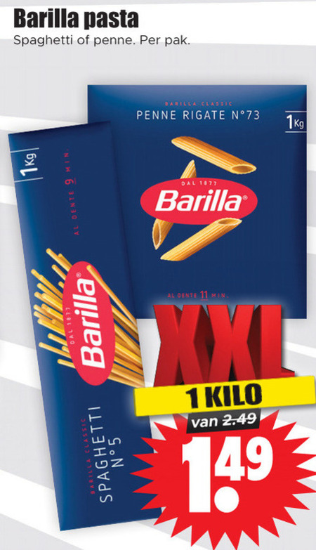 Barilla   pasta folder aanbieding bij  Dirk - details