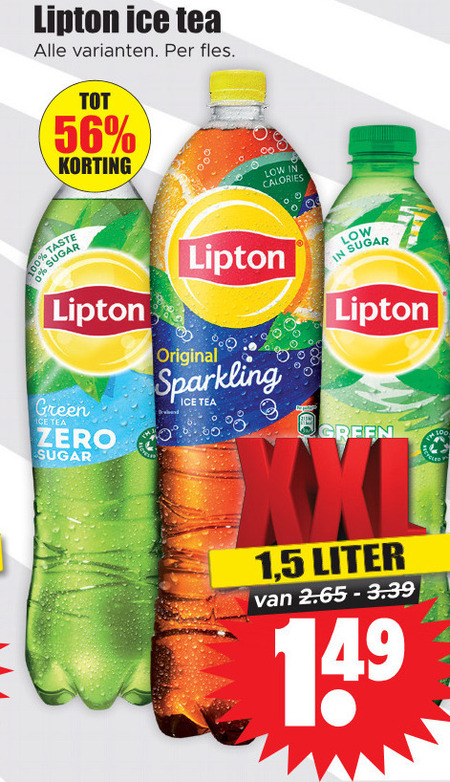 Lipton   ice tea folder aanbieding bij  Dirk - details