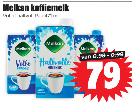 Melkan   koffiemelk folder aanbieding bij  Dirk - details