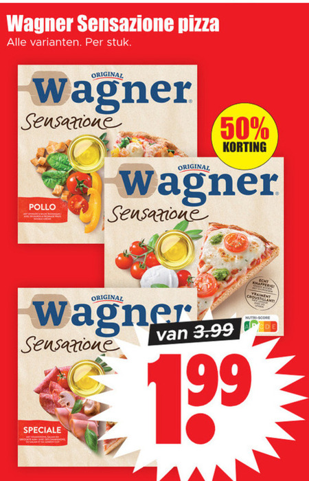 Wagner   diepvriespizza folder aanbieding bij  Dirk - details