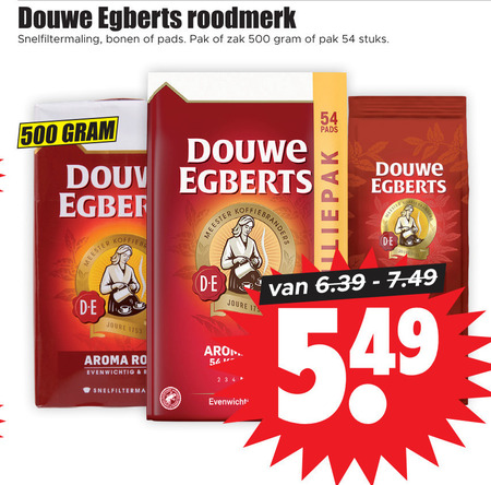 Douwe Egberts   koffie, koffiepad folder aanbieding bij  Dirk - details