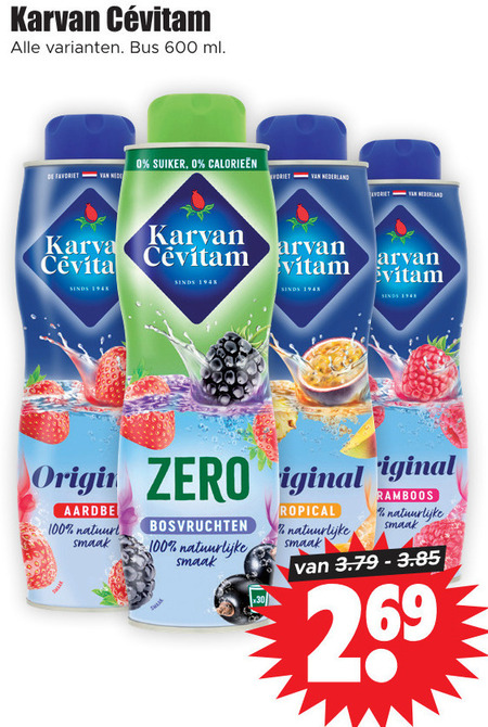 Karvan Cevitam   limonadesiroop folder aanbieding bij  Dirk - details