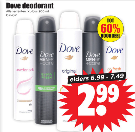 Dove   deodorant folder aanbieding bij  Dirk - details