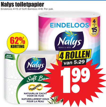 Nalys   toiletpapier folder aanbieding bij  Dirk - details