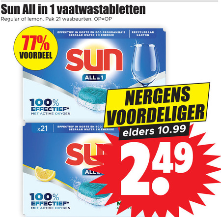 Sun   vaatwasmiddel folder aanbieding bij  Dirk - details