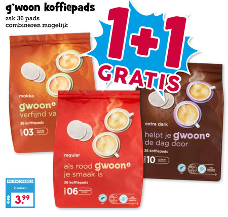 Gwoon   koffiepad folder aanbieding bij  Boons Markt - details