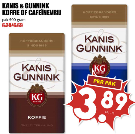 Kanis en Gunnink   koffie folder aanbieding bij  MCD Supermarkt Basis - details