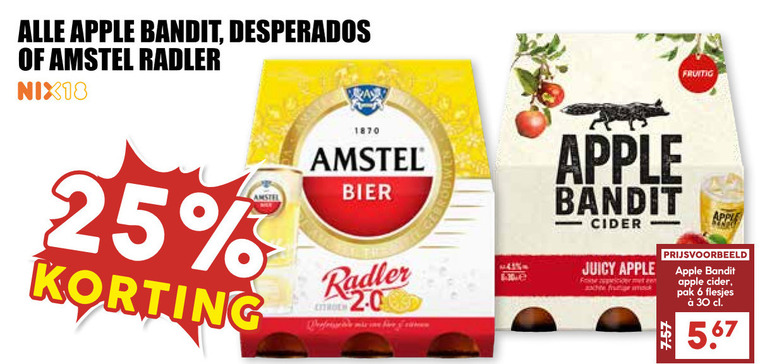 Amstel   radler bier, appelcider folder aanbieding bij  MCD Supermarkt Basis - details