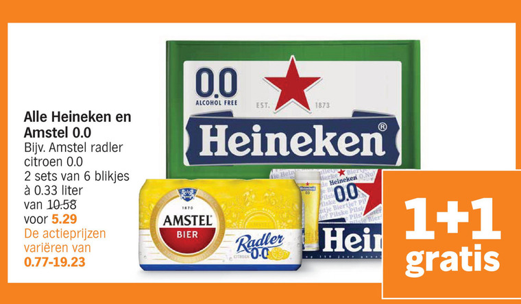 Amstel   alcoholvrij bier, krat bier folder aanbieding bij  Albert Heijn - details