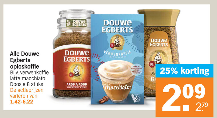 Douwe Egberts   oploskoffie folder aanbieding bij  Albert Heijn - details