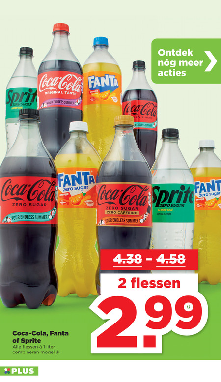 Coca-Cola   frisdrank, cola folder aanbieding bij  Plus - details