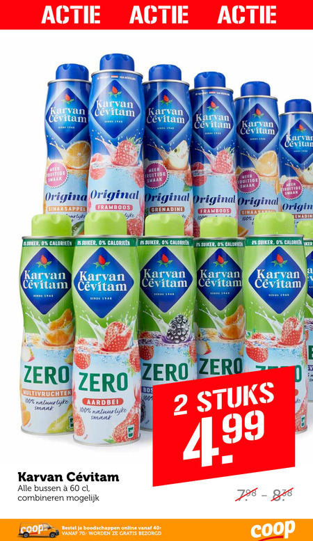 Karvan Cevitam   limonadesiroop folder aanbieding bij  Coop - details