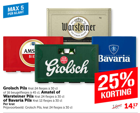 Warsteiner   krat bier folder aanbieding bij  Coop - details