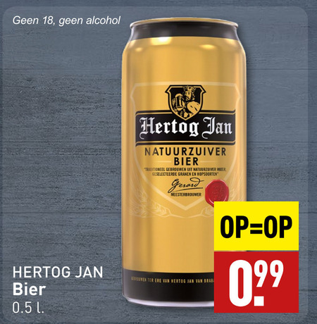 Hertog Jan   blikje bier folder aanbieding bij  Aldi - details