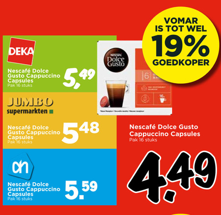 Nescafe   dolce gusto capsules folder aanbieding bij  Vomar - details