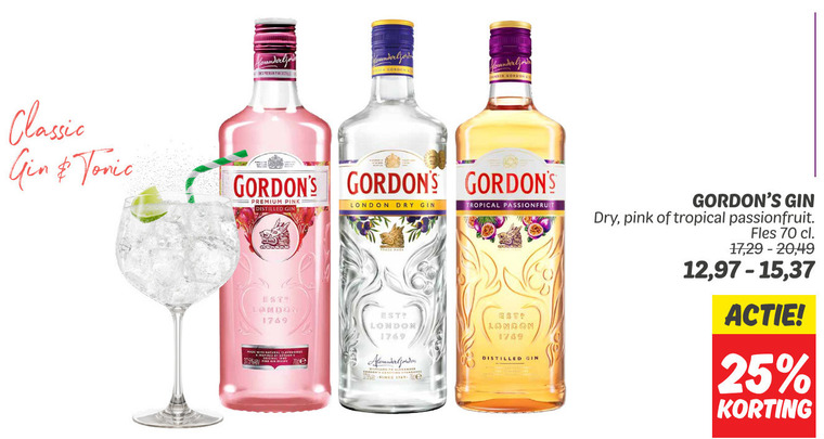 Gordons   gin folder aanbieding bij  Dekamarkt - details