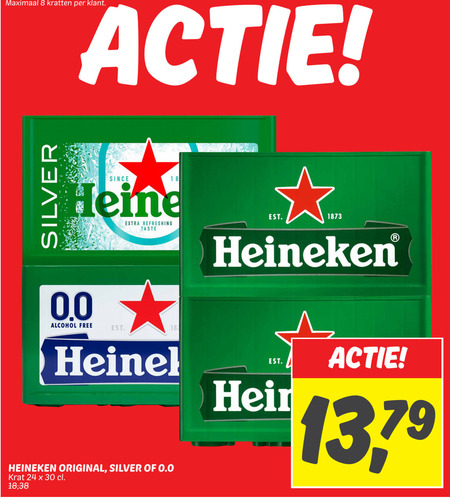 Heineken 0.0   krat bier folder aanbieding bij  Dekamarkt - details