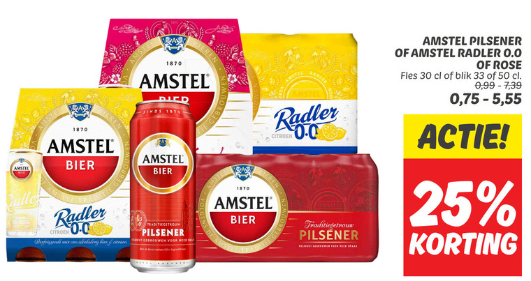 Amstel   alcoholvrij bier, blikje bier folder aanbieding bij  Dekamarkt - details