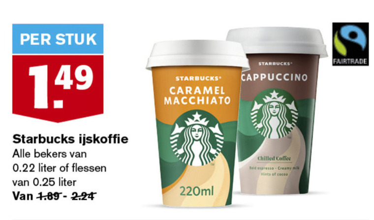 Starbucks   ijskoffie folder aanbieding bij  Hoogvliet - details