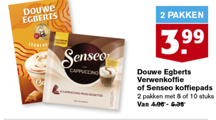 Douwe Egberts Senseo   oploskoffie, koffiepad folder aanbieding bij  Hoogvliet - details