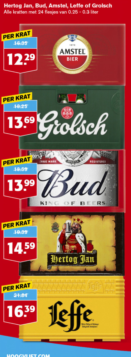 Grolsch   krat bier folder aanbieding bij  Hoogvliet - details