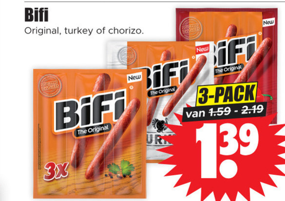 Bifi   bierworstjes folder aanbieding bij  Dirk - details