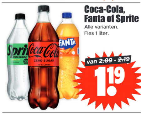 Fanta   cola, frisdrank folder aanbieding bij  Dirk - details