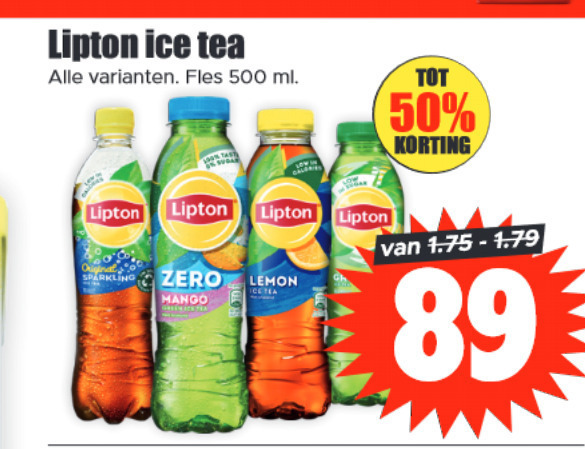 Lipton   ice tea folder aanbieding bij  Dirk - details