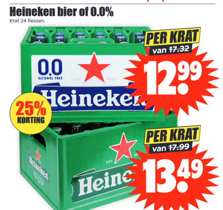 Heineken   krat bier folder aanbieding bij  Dirk - details