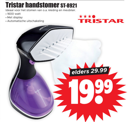 Tristar   handstoomreiniger folder aanbieding bij  Dirk - details