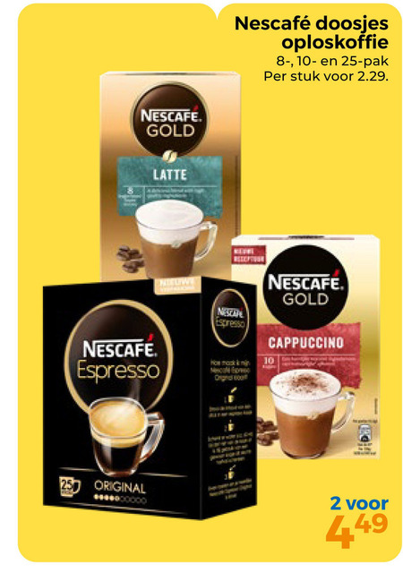 Nescafe   oploskoffie folder aanbieding bij  Trekpleister - details